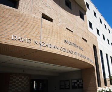 Bookstein Hall, home of the CSUN David Nazarian College of Business and Economics.