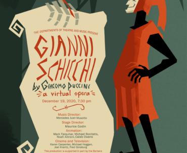 Vector poster of animated opera premiere