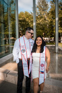 Graduating students David Perez and Angel Joy Soller.