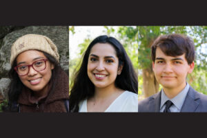 Compilation of portraits of Mariah Caseres, Eloisa Varela and Aaron Carrera.