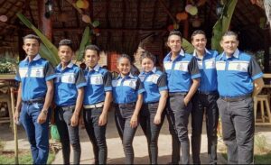 Nicafé staff in uniforms.