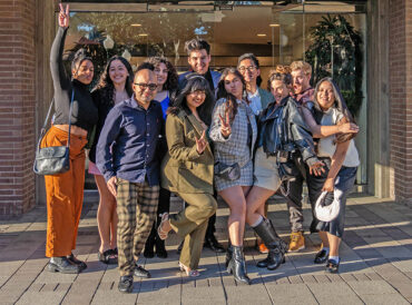 A group photo of collaborators for the film project “Nerot Shel Shabbat.”