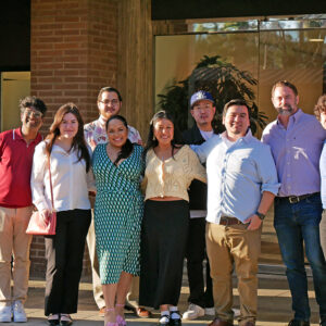 A group photo of collaborators for the TV pilot "Livin' Modest."