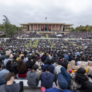 View of the crowd assembled for 2024 commencement