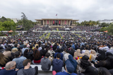 View of the crowd assembled for 2024 commencement