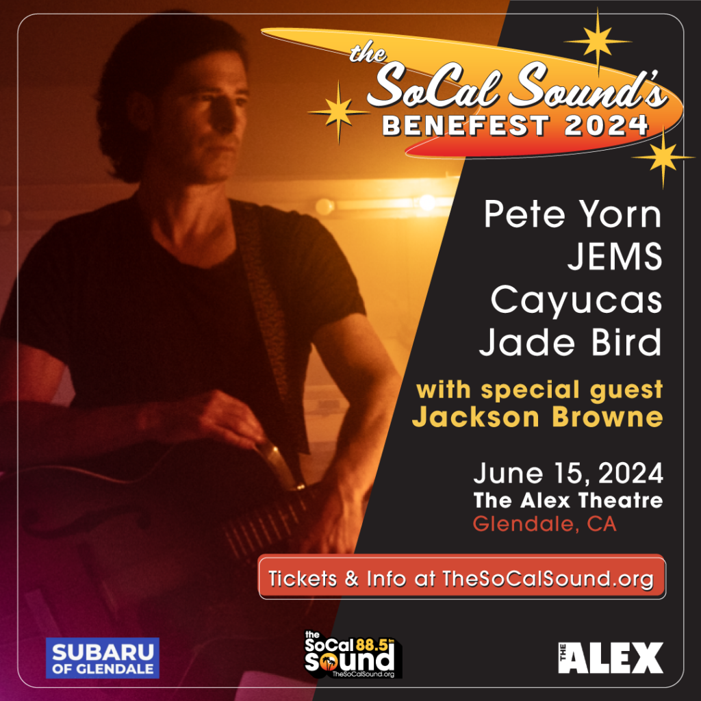 Flyer for Benefest announcing performances by Pete York, JEMS, Caucus, Jade Bird and Jackson Browne