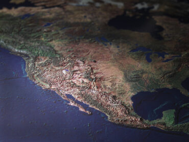 Satellite image of the west coast of the United States