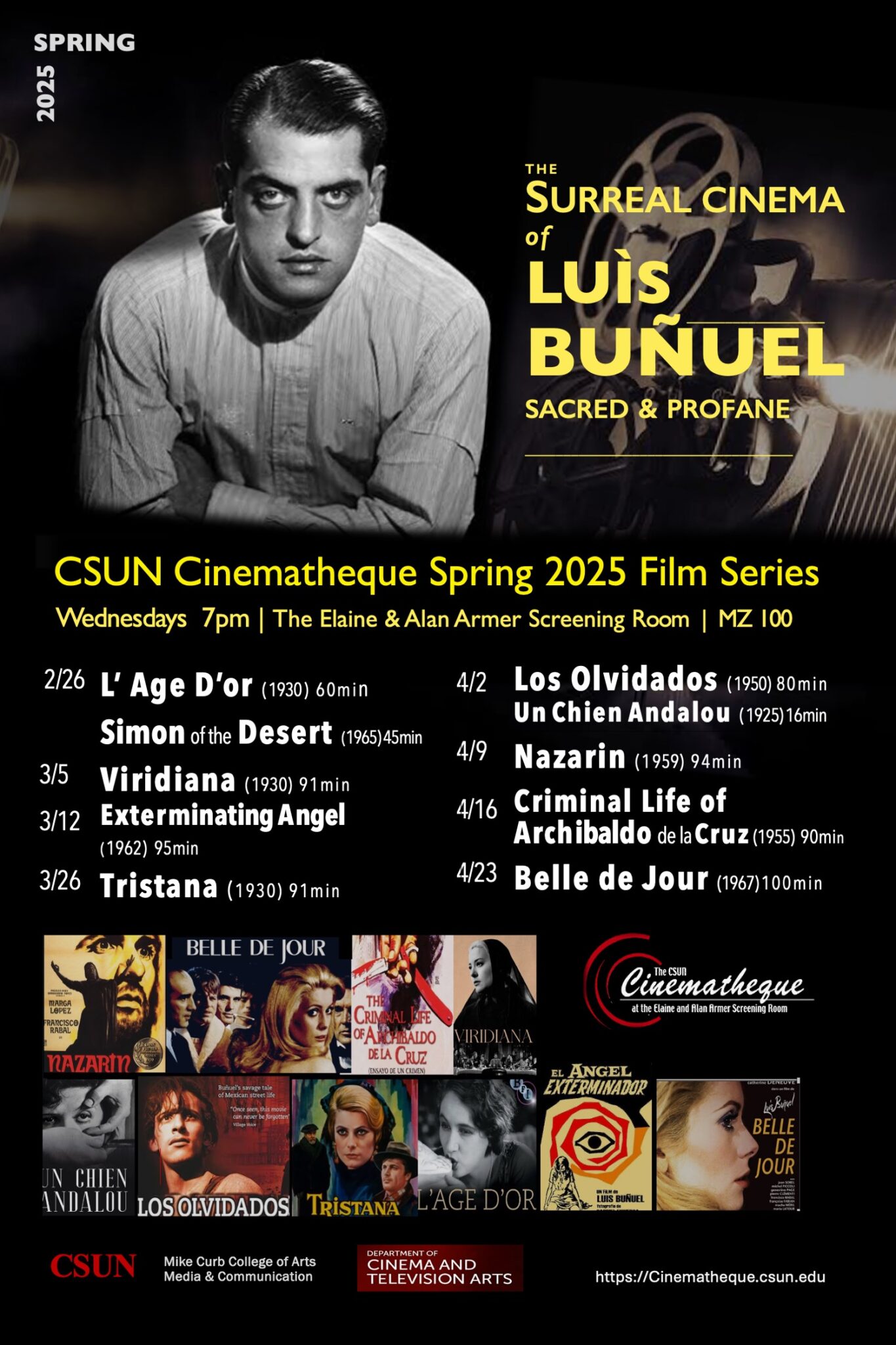 flyer of spring 2025 cinematheque 