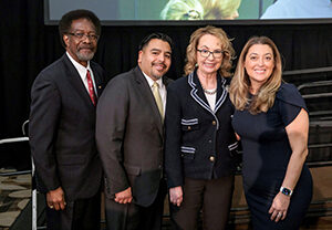 CSUN leaders pose with former Congresswoman Gabby Giffords.