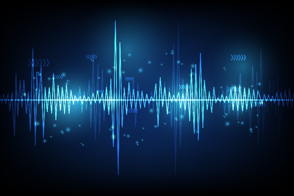 Sound wave rhythm background, technology concept, futuristic digital inn ovation background vector illustration.