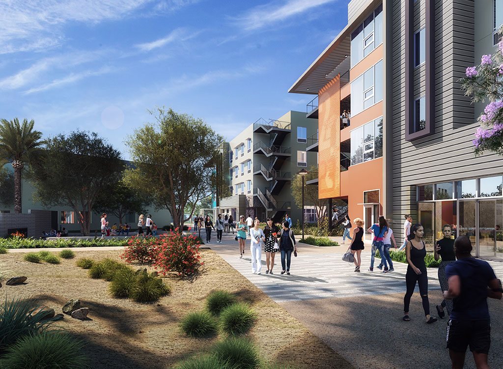 Artist rendering of Student Housing buildings 22 and 23.