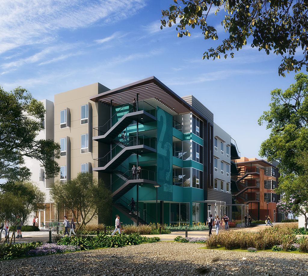 Artist rendering of Student Housing building 22.