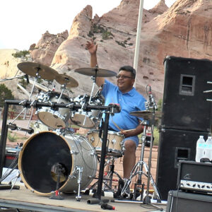 man playing drums