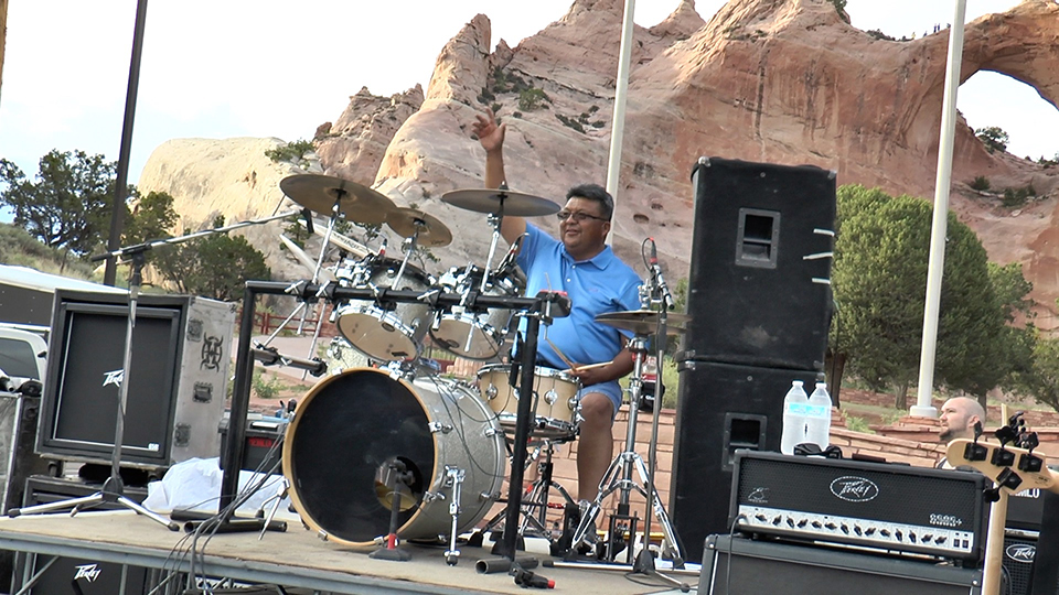 man playing drums