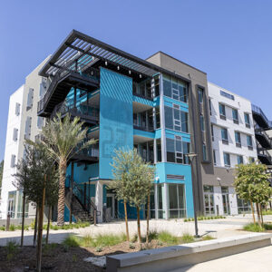 Exterior shot of Joshua Tree Hall (Building 22) in the University Park.