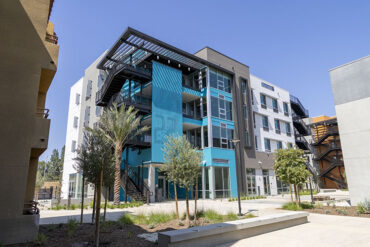 Exterior shot of Joshua Tree Hall (Building 22) in the University Park.