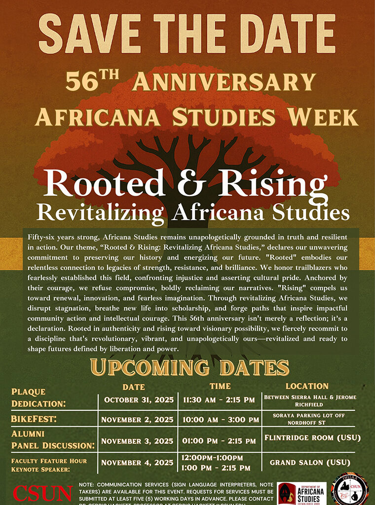 Poster for Africana Studies Week