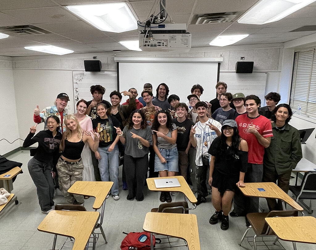 Group photos of CSUN music industry studies students