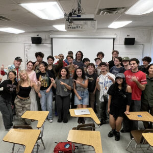 Group photos of CSUN music industry studies students