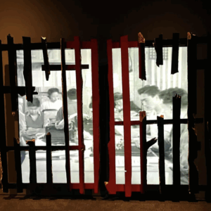 Bruce Yonemoto, Broken Fences, 2025, installation view in Made in L.A. 2025, at Hammer Museum, Los Angeles.