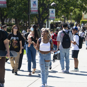 CSUN, along with four other CSUs in the area, local community college and K-12 public school districts have formed the Los Angeles Region K-16 Collaborative, which has been awarded approximately $18 million by the state to improve enrollment and degree completion of underrepresented students. Photo by Lee Choo.