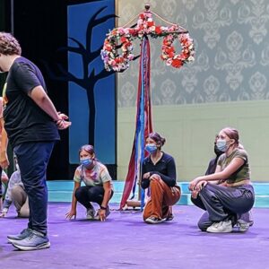 The cast of “Hammered” rehearsing a scene. Photo courtesy of Teenage Drama Workshop.