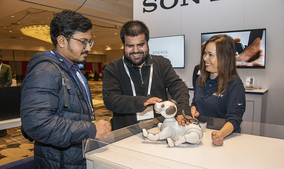 The public is invited to join some of the world’s leading accessibility and assistive technology industry leaders next month at the 39th Annual CSUN Assistive Technology Conference, scheduled to take place from March 18 to 22 at the Anaheim Marriott. Above, Sony’s dog, Aibo, the “social robot” put in an appearance at the Sony booth at the exhibit hall at last year’s conference. Photo by Lee Choo.