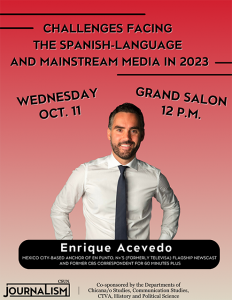 Event Cancelled: Leading Latino Journalist Enrique Acevedo to Speak at CSUN