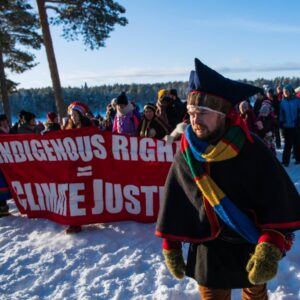 History professor Natale Zappia, director of CSUN’s Institute for Sustainability, is part of an international effort studying Indigenous experiences to find clues for surviving climate change. Image of Sámi protestors above is courtesy of Natale Zappia.